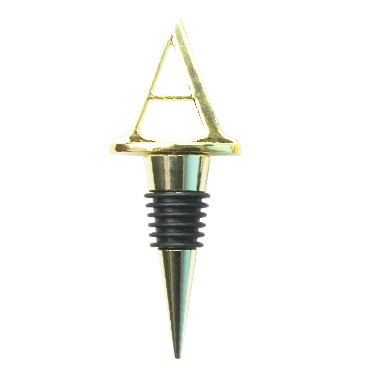 Wholesale Zinc Alloy 26 English Letter Wine Stopper Bottles